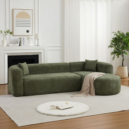 L - Shape Boneless Cloud Couch With 2 Throw Pillows For Living Room Home Essentials