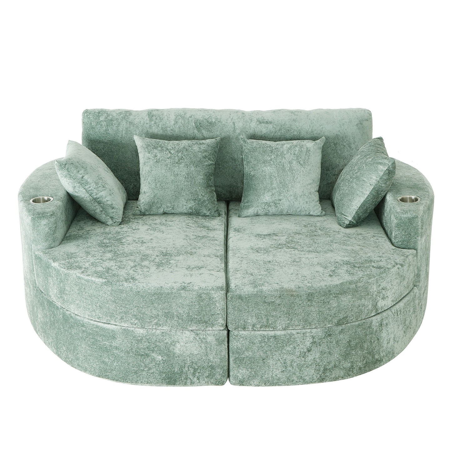 Boneless Design Upholstered Sofa Bed With Cup Holders Hearth and Haven