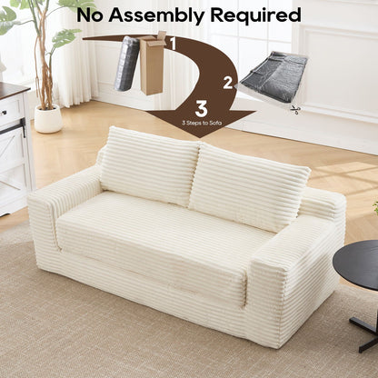 Convertible Loveseat Sofa Bed With Memory Foam & Steel Frame Home Essentials