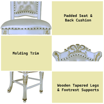 Vendome - Antique Counter Height Chair (Set of 2) - White Acme