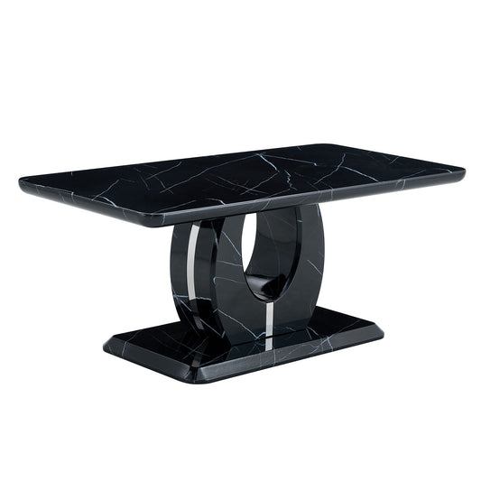 Modern Minimalist Pattern Sticker Rectangular Coffee Table With Elegant Design And Moderate Size Home Essentials