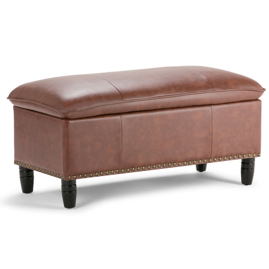 Emily - Storage Ottoman - Cognac Simpli-Home