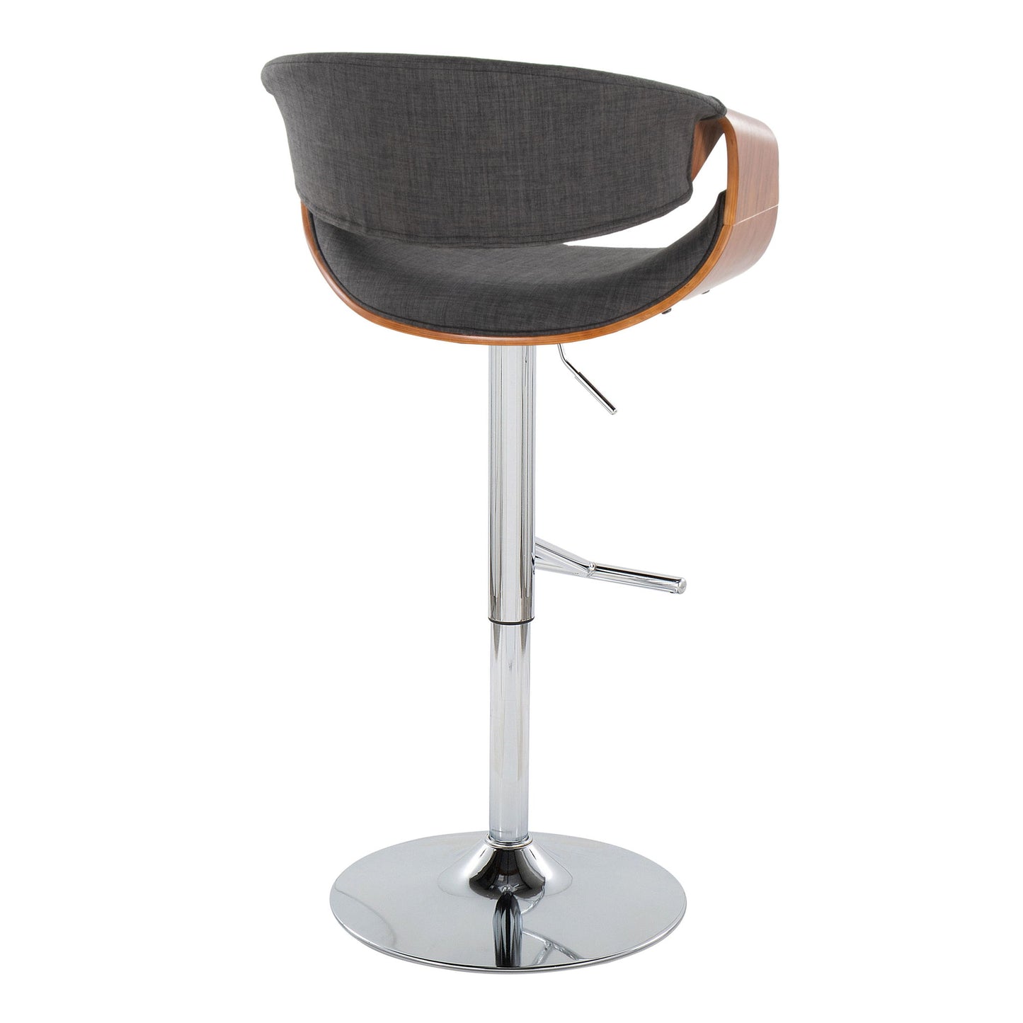Curvo - Mid Century Modern Adjustable Barstool With Swivel With Straight T Footrest Lumi Source
