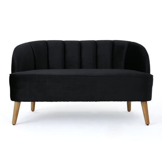 Modern Classic Shell Backed Loveseat Noble House