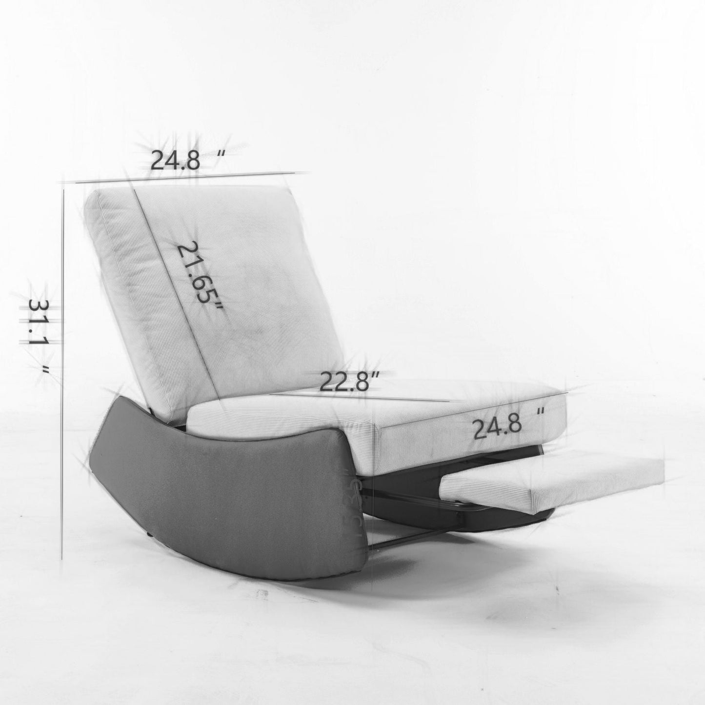 Modern Rocking Chair Recliner, Comfy Rocker Nursery Chair With Footrest, Accent Reading Chair, Upholstered Lounge Chair For Relaxing, Resting, Soft Padded Rocker For Indoor Living Room Bedroom Home Essentials
