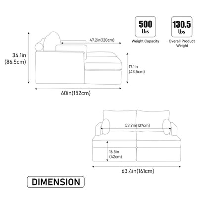 Modern Aesthetic Wide Sofa Bed Home Essentials