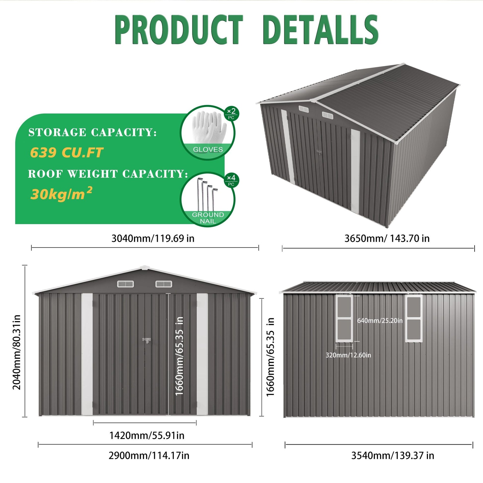 Large Outdoor Storage Shed With Lockable Door, Air Vent Daily Nest
