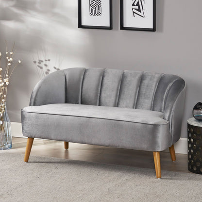 Modern Classic Shell Backed Loveseat Noble House