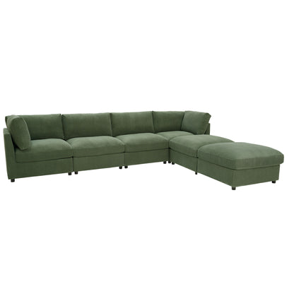 Reversible Modular Sectional With Custom Configuration And Premium Upholstery - Dark Green Home Essentials