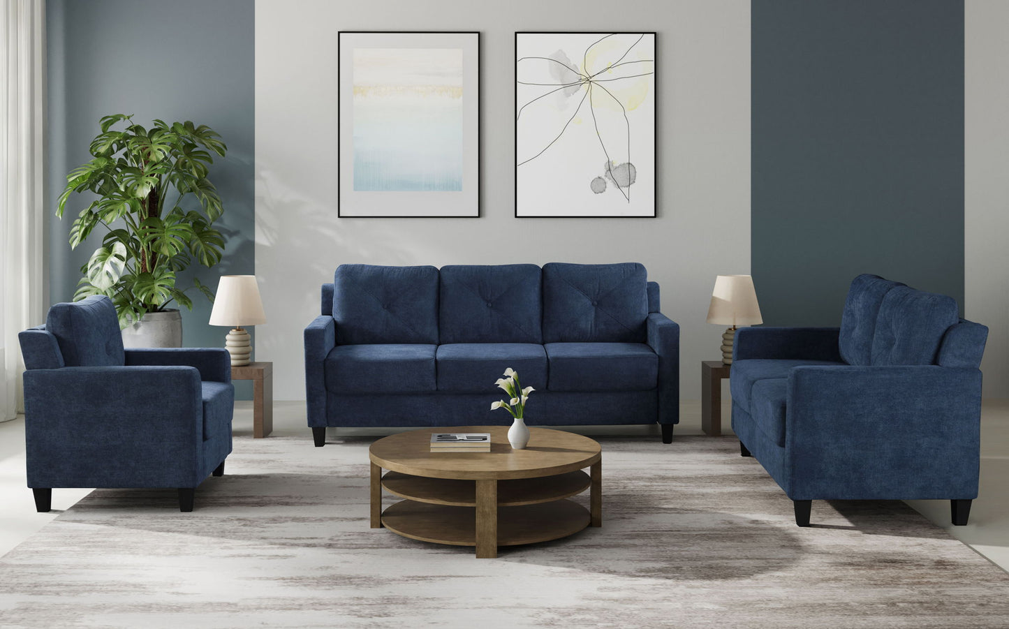 Horatio - Chenille 3 Piece Living Room Set Acme