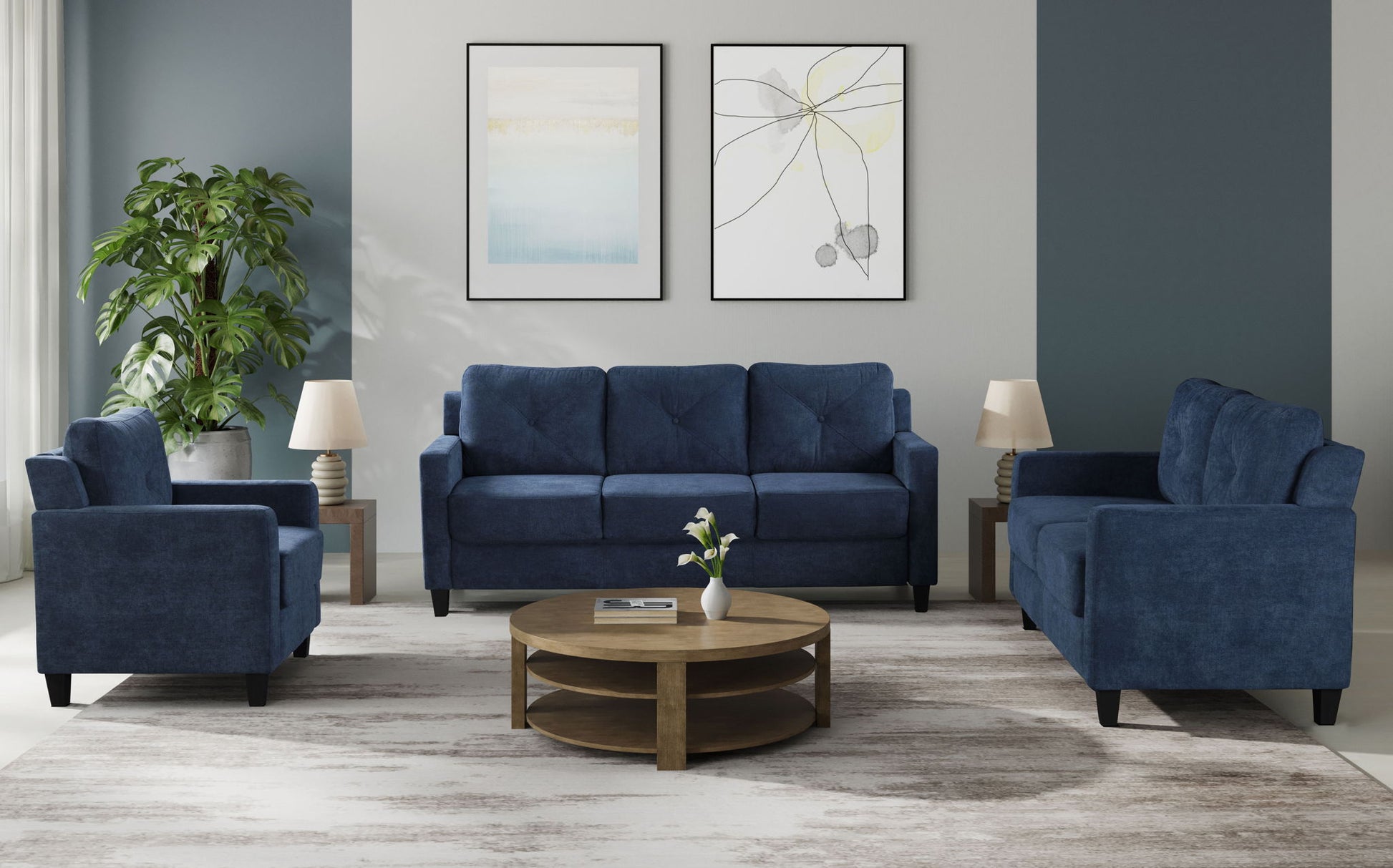 Horatio - Chenille 3 Piece Living Room Set Acme