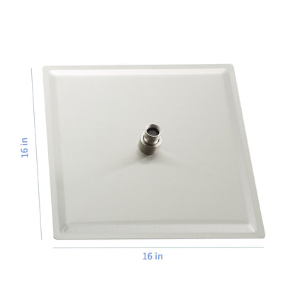 16" Square Rainfall Shower Head Fixed Wall Mount With Full Body Coverage & Self Cleaning Silicone Nozzles Daily Nest