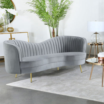 Reigha - Loveseat With Channel Tufted - Gray Furniture Max