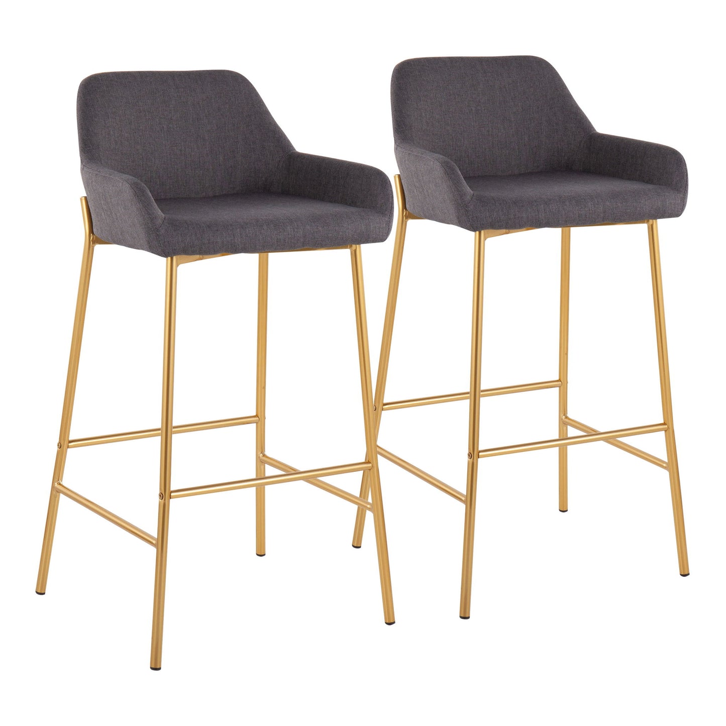 Daniella - Contemporary / Glam Fixed Height Bar Stool (Set of 2) Lumi Source