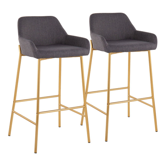 Daniella - Contemporary / Glam Fixed Height Bar Stool (Set of 2) Lumi Source