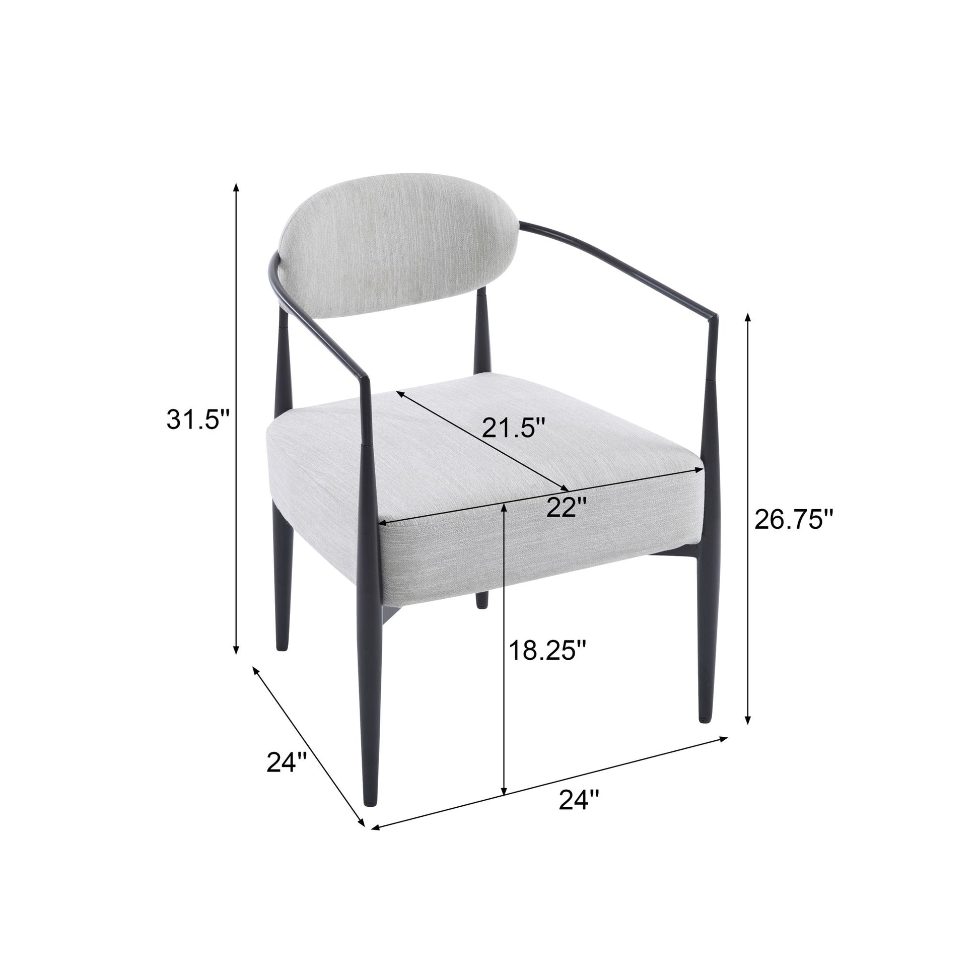 Modern Upholstered Accent Armchair With Pocket Spring Seat Noble House