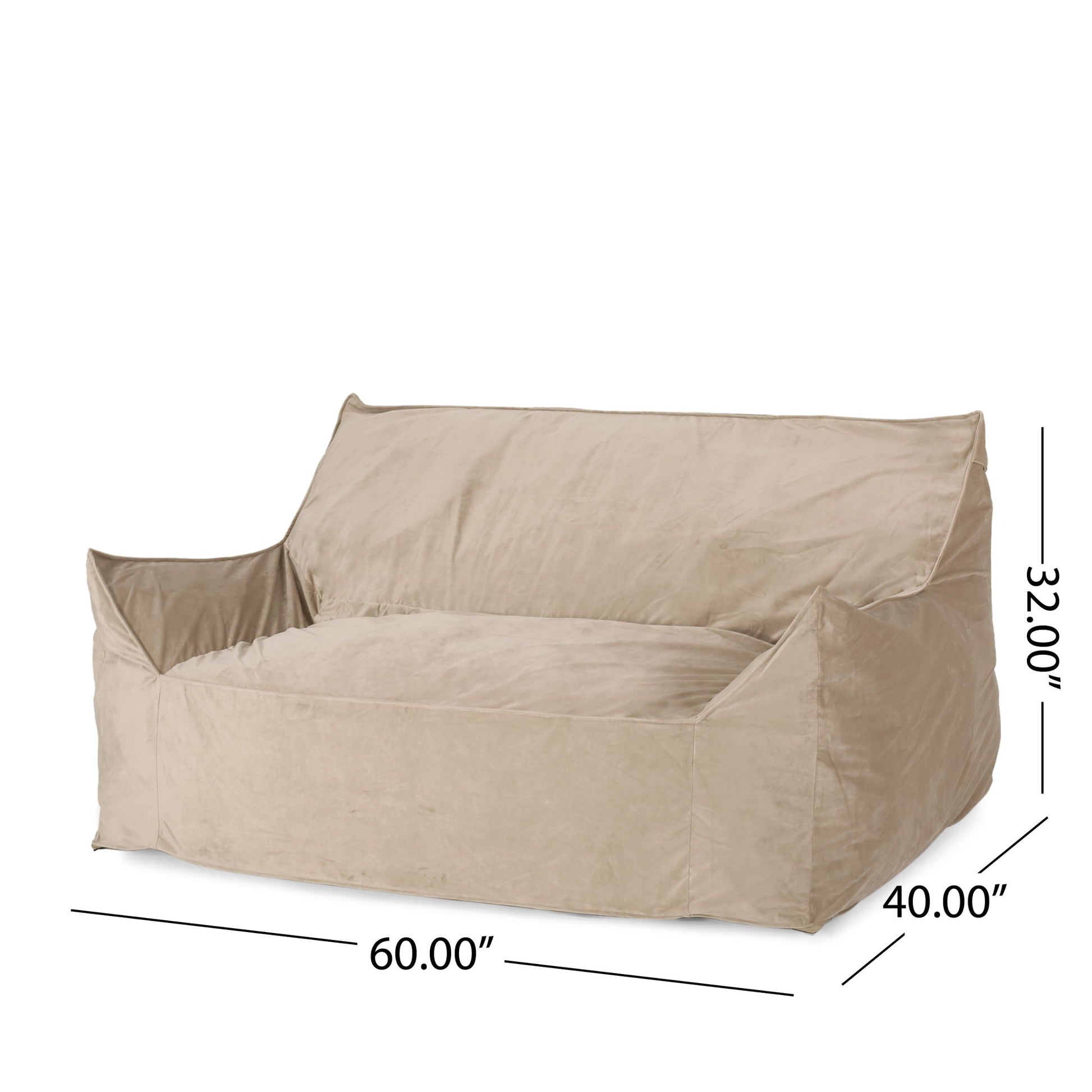 Fila - Velveteen Oversized Seater Bean Bag Chair With Armrests Home Essentials