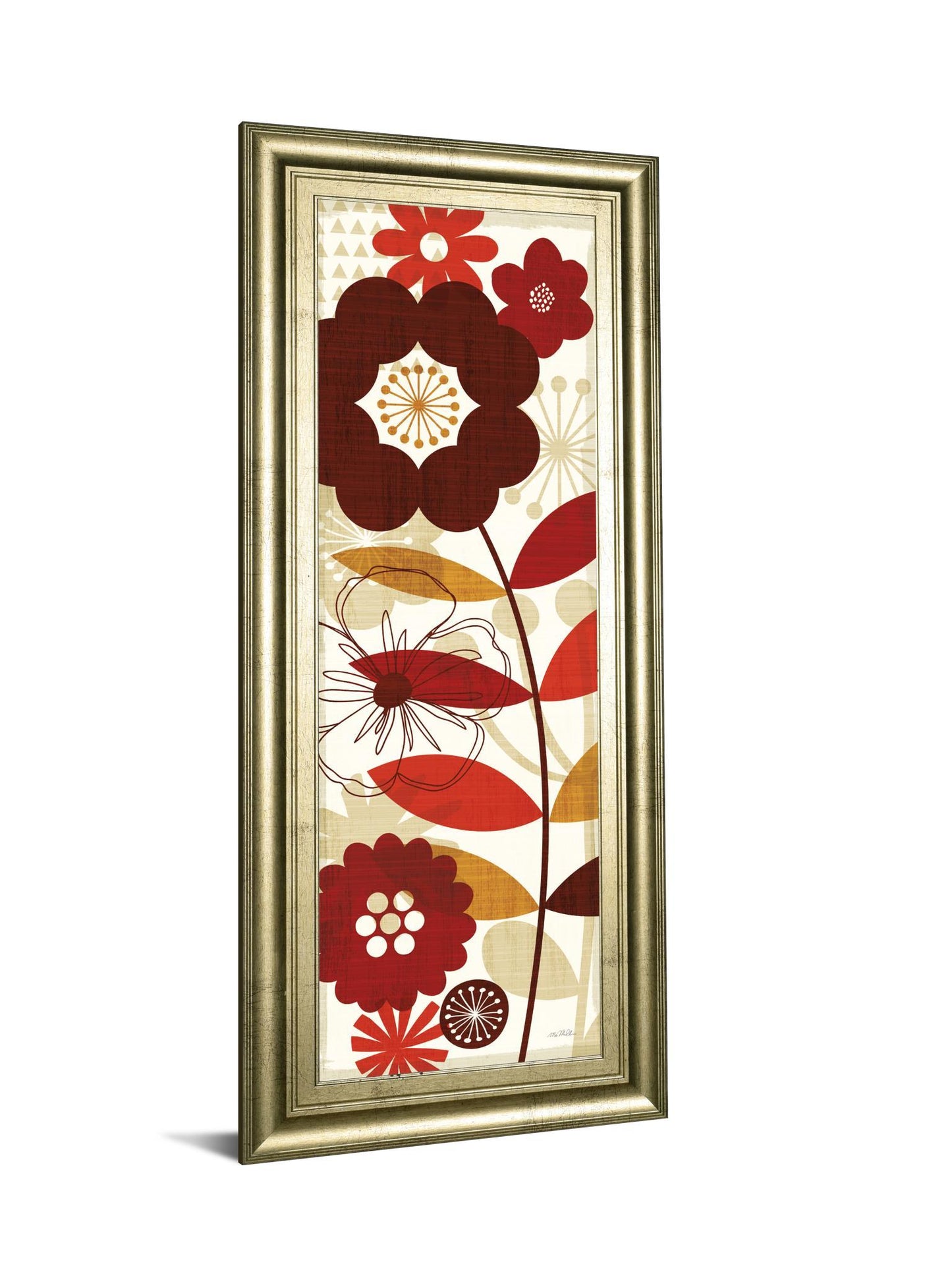 Floral Pop Panel I By Mo Mullan - Framed Print Wall Art - Red