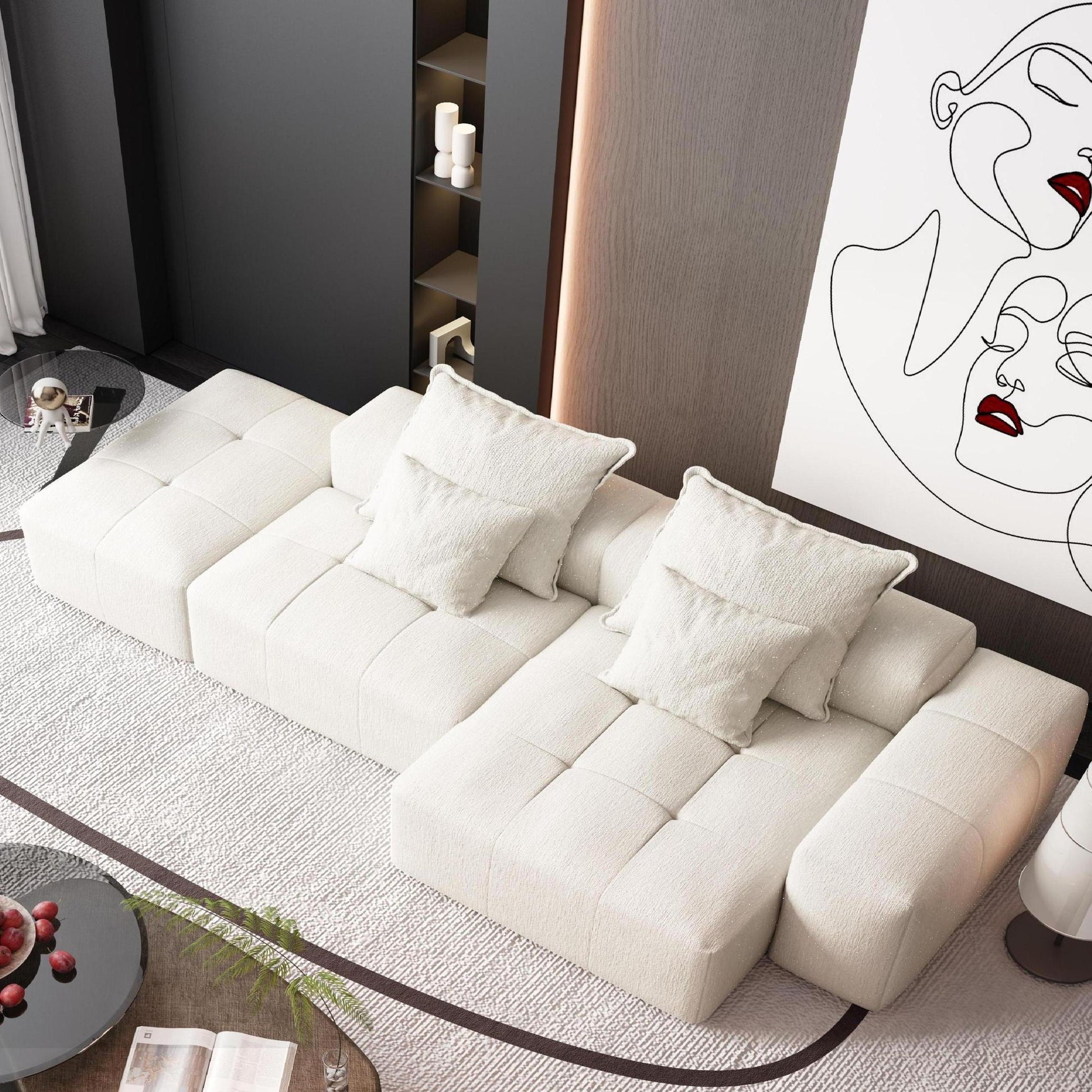 Modern Oversized Diy Combination Modular Sectional Sofa With Pillows Home Essentials