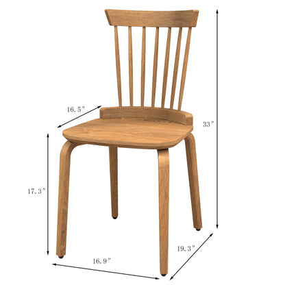 Solid Wood Slat Back Windsor Chair (Set of 2) Home Essentials