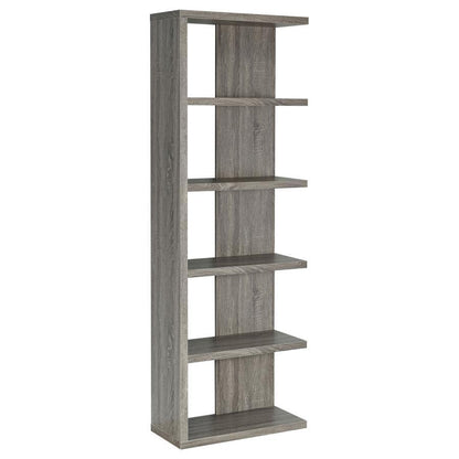 Harrison - 5-Shelf Bookshelf - Weathered Gray CoasterEveryday