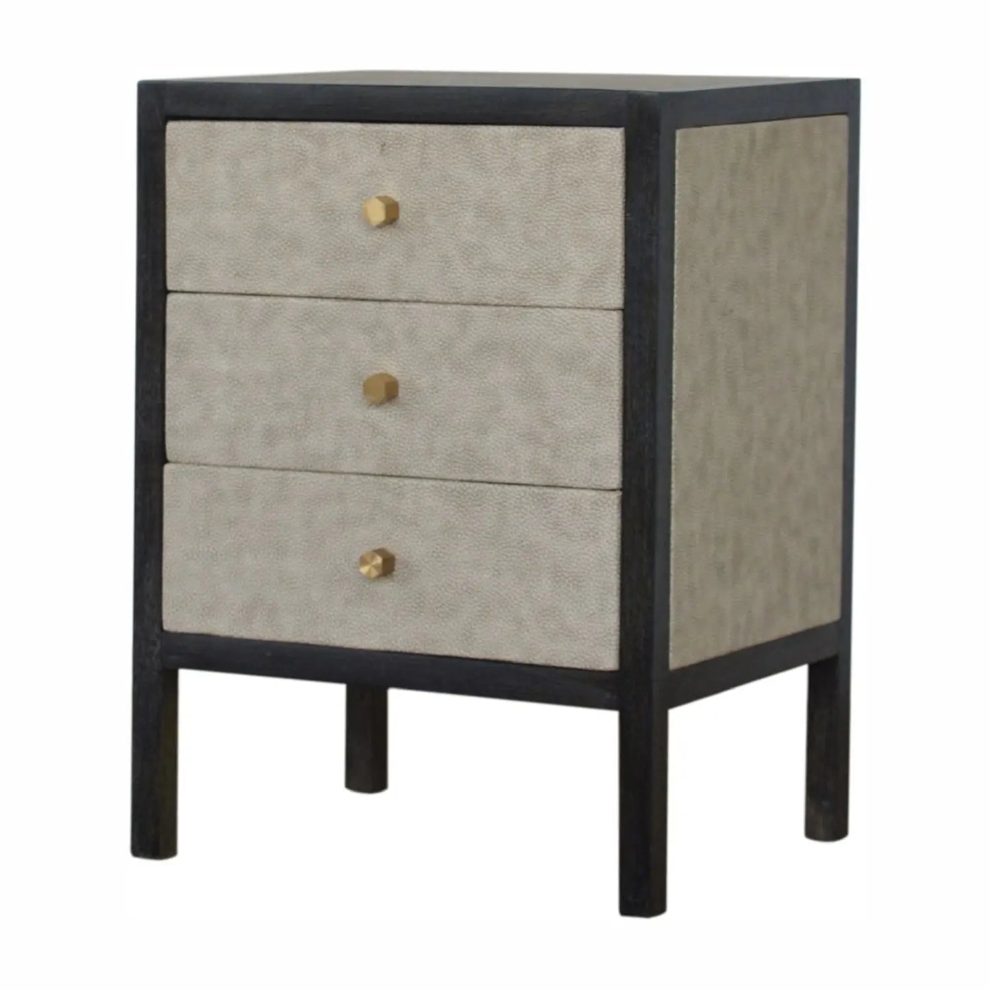 Nightstand, 3 Drawer - Black Artisan Furniture