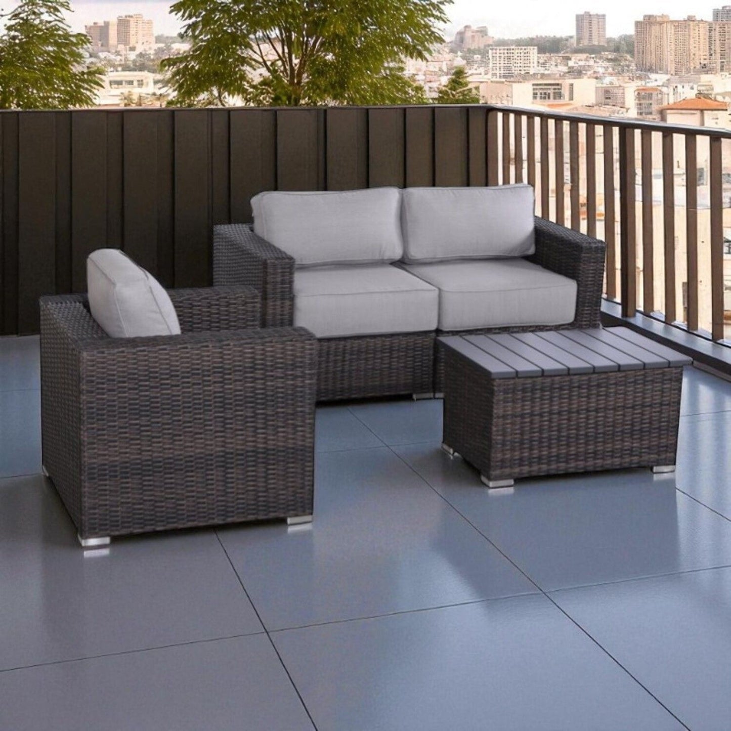Stylish Sofa Seating Group With Cushions Perfect For Outdoor Gatherings LSI Patio Furniture