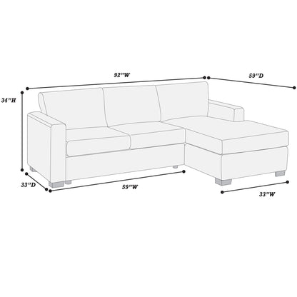 Modern L-Shaped Sectional Sofa Home Essentials