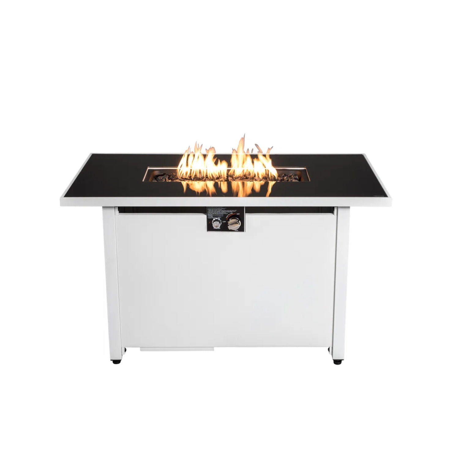 Outdoor 43" Rectangular Fire Pit Table With Adjustable Flame Control - White LSI Patio Furniture