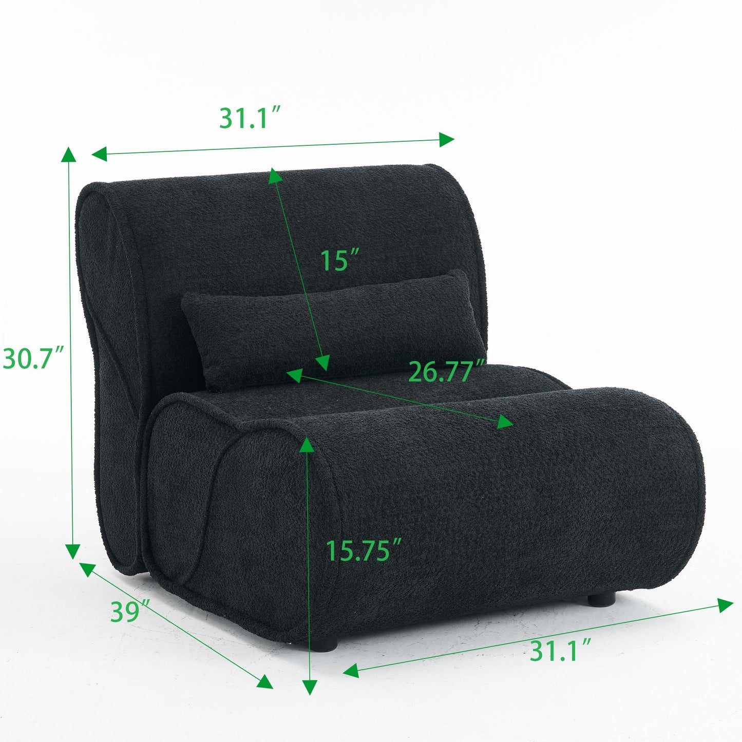 Soft Pellet Velvet Recliner, Comfortable Lounge Chair With Waist Pack Padding, Modern Design, Ideal For Living Room Home Essentials