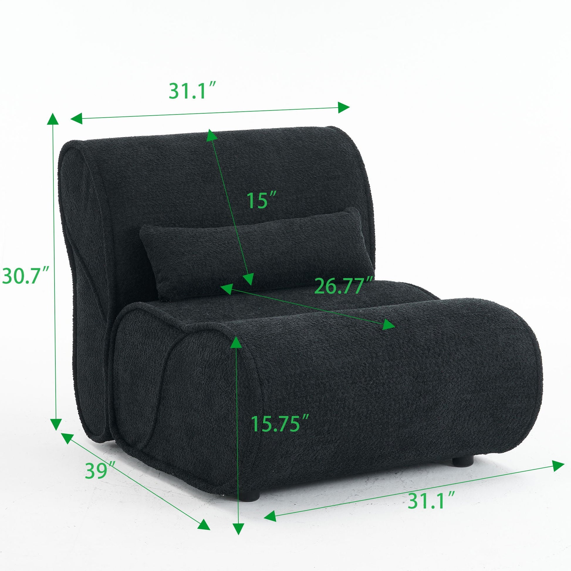 Soft Pellet Velvet Recliner, Comfortable Lounge Chair With Waist Pack Padding, Modern Design, Ideal For Living Room Home Essentials