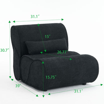 Soft Pellet Velvet Recliner, Comfortable Lounge Chair With Waist Pack Padding, Modern Design, Ideal For Living Room Home Essentials