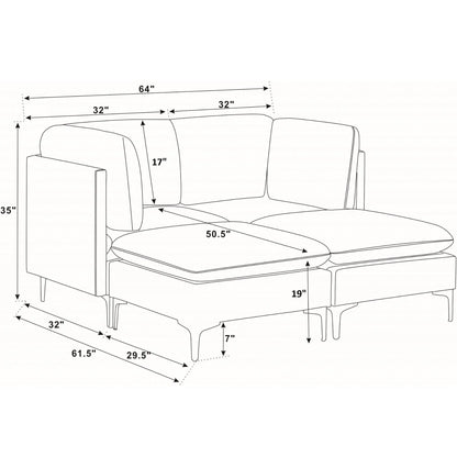 Upholstered Modular Sectional & Tall Legs Home Essentials