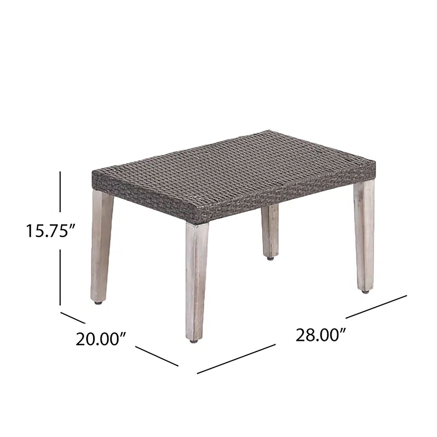 Savannah - Outdoor Wicker And Ottoman - Gray Noble House