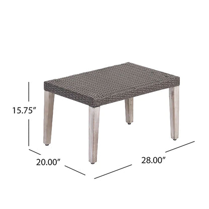 Savannah - Outdoor Wicker And Ottoman - Gray Noble House