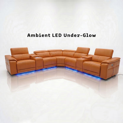 L - Shaped Recliner Sectional Sofa With Bluetooth Speakers, Wireless Charging, LED Lights Home Essentials