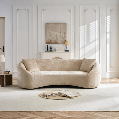 Curved 3 Seater Sofa, Long Living Room Couch Home Essentials