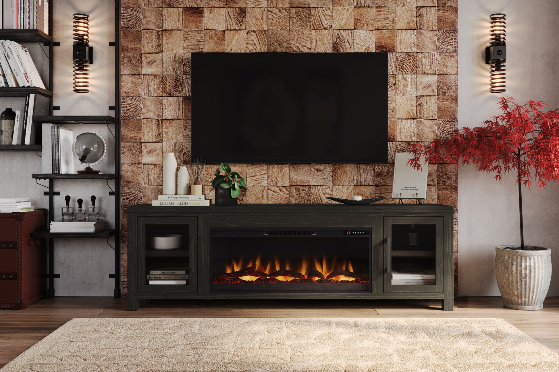 Tybee - Electric Fireplace TV Console For TVs Up To 95" - Clove Legends
