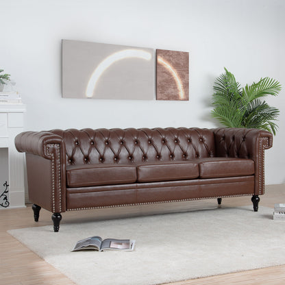 Traditional Square Arm Removable Cushion 3 Seater Sofa Home Essentials