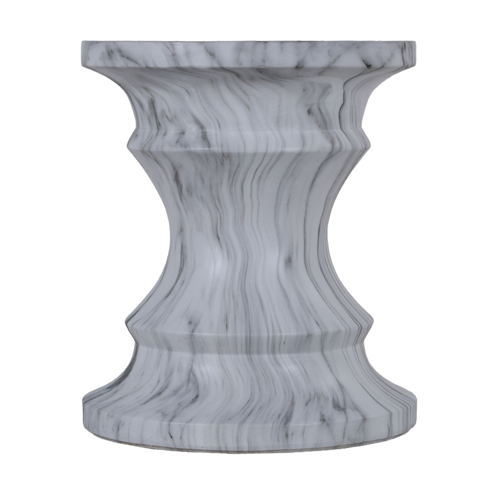 Geometric Round Outdoor End Table - Marble Home Essentials