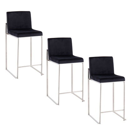 Fuji - Contemporary High Back Counter Stool, Functional Design Lumi Source