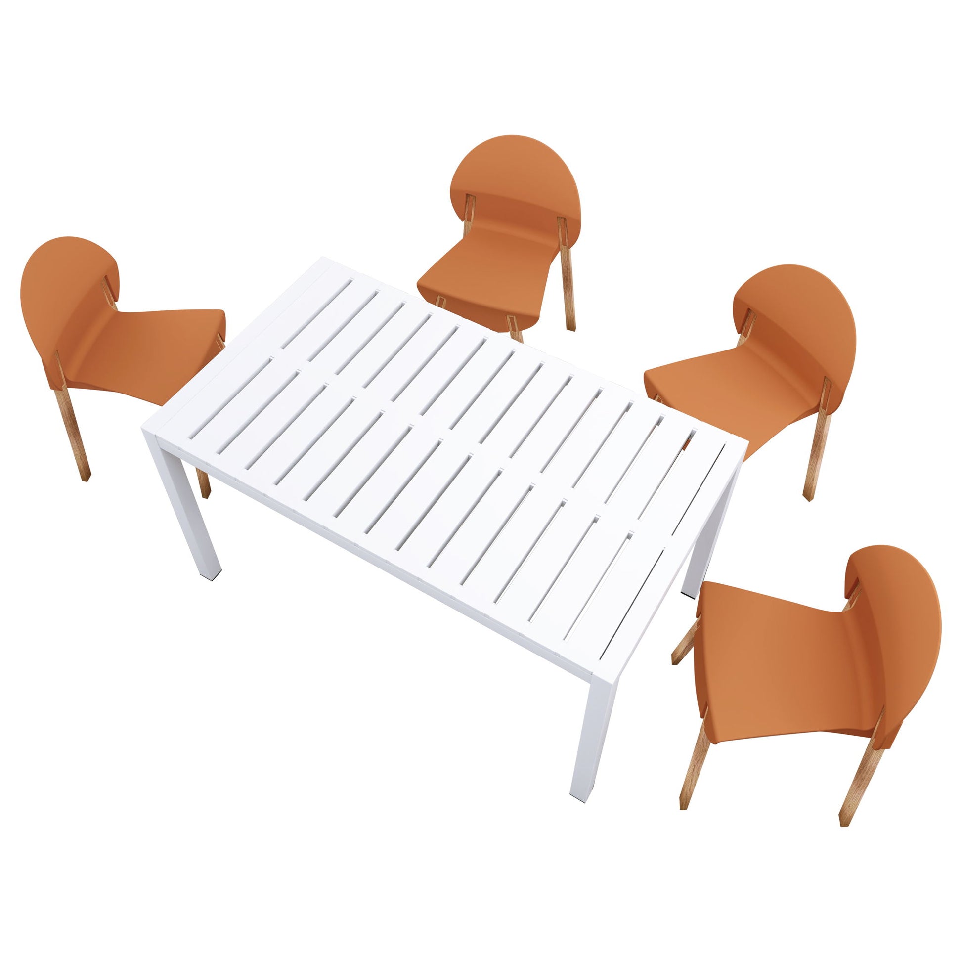 4 Piece Set Of Single Chairs With Long Table Home Essentials