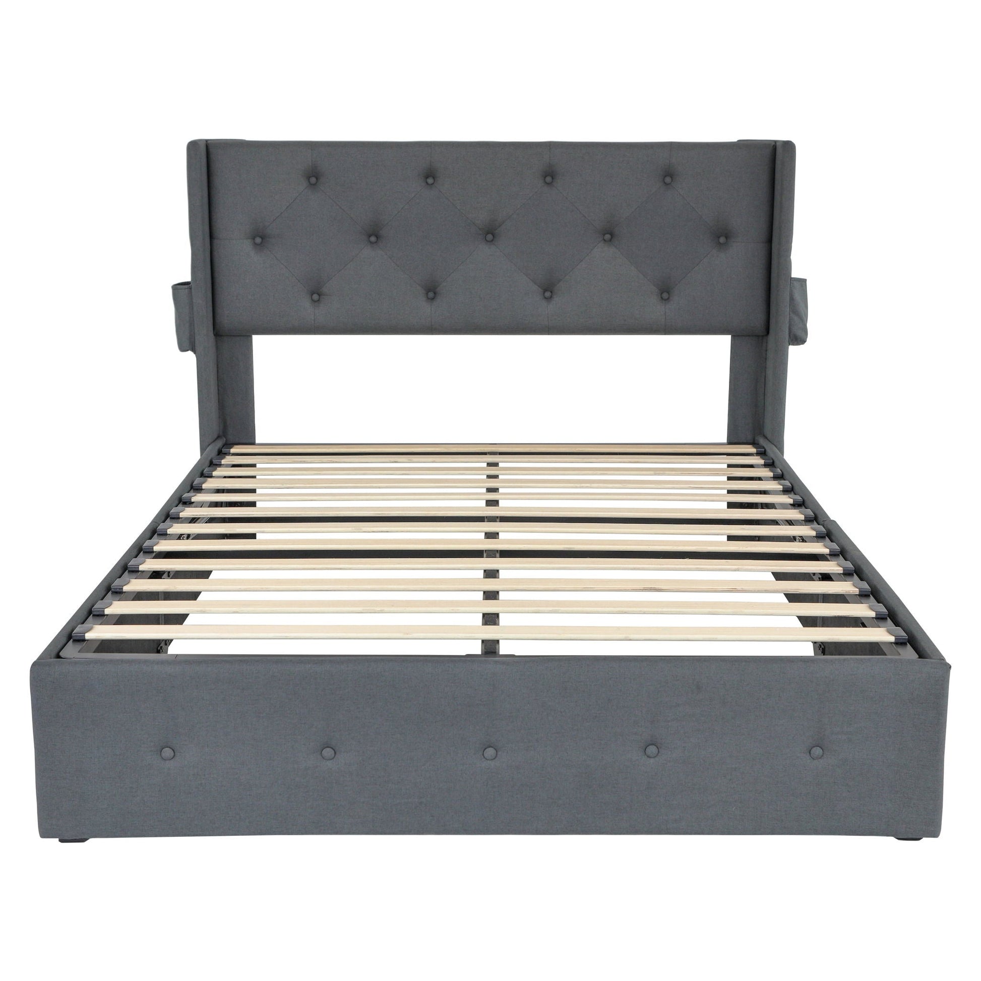 Bed With Gas Lift Storage, USB Ports Home Essentials