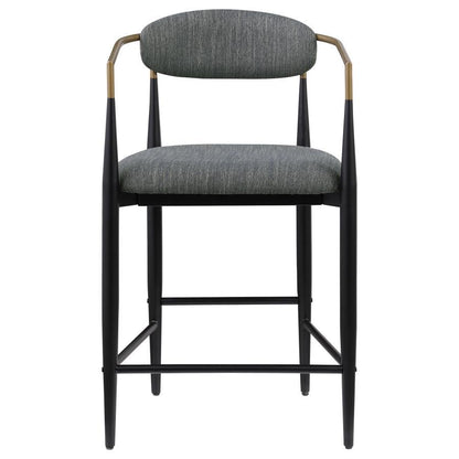 Tina - Metal Counter Height Bar Stool With Upholstered Back And Seat (Set of 2)