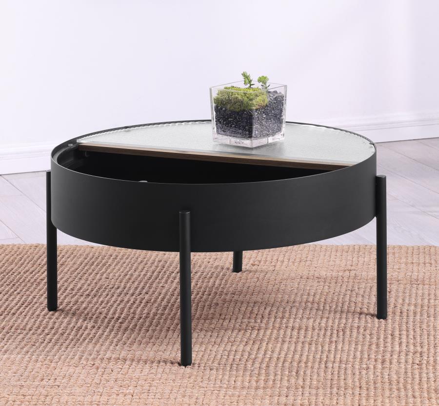 Ozella - Round Table With Hidden Storage Sandy Coaster Fine Furniture