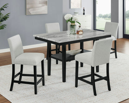 Marbel - Faux Marble Counter Height Set Crown Mark