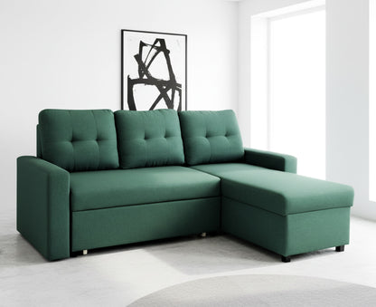 Convertible L Shaped Sectional Sleeper Sofa Bed, Saving Pull Out Couch US Pride