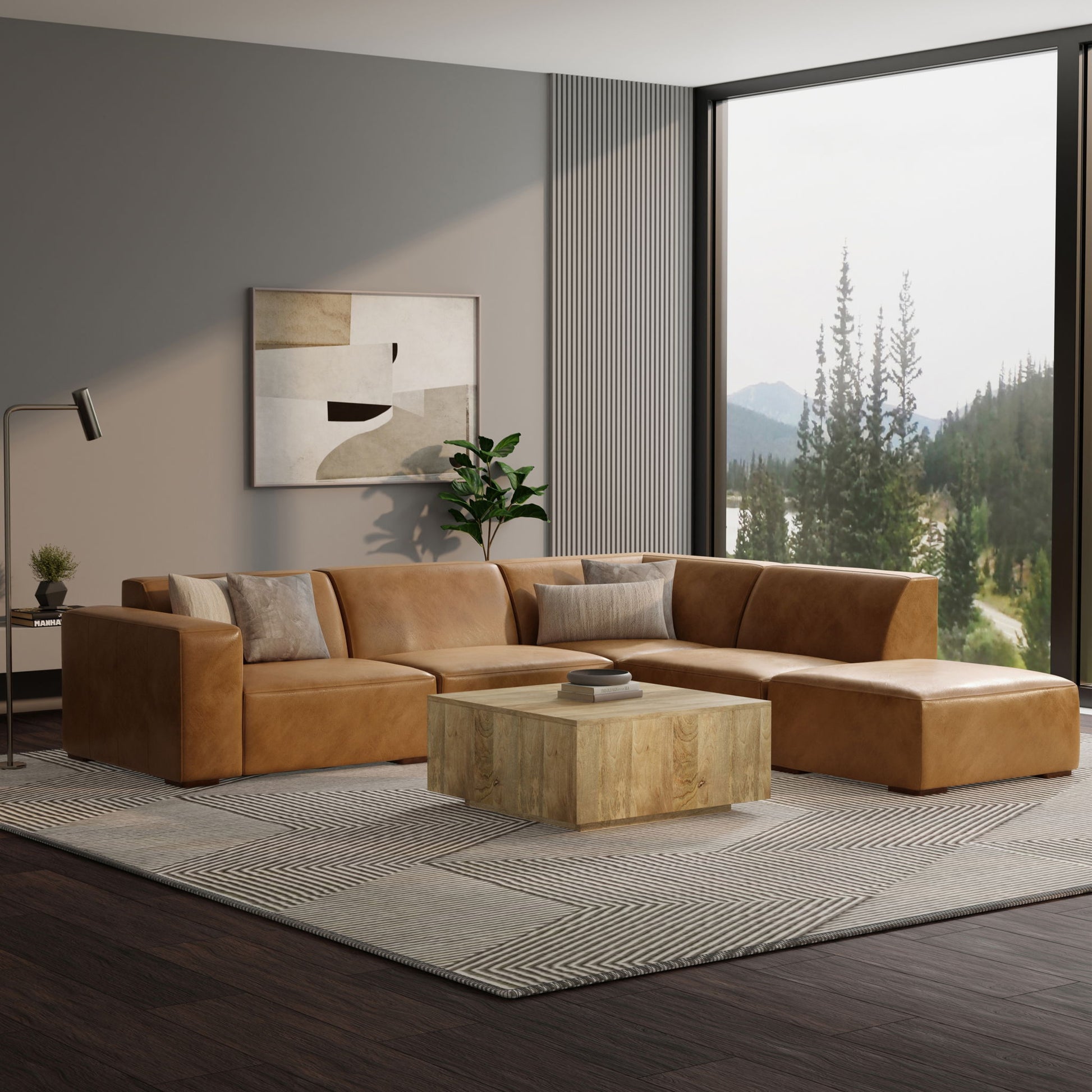 Rex - Handcrafted Sectional Sofa And Ottoman Simpli-Home