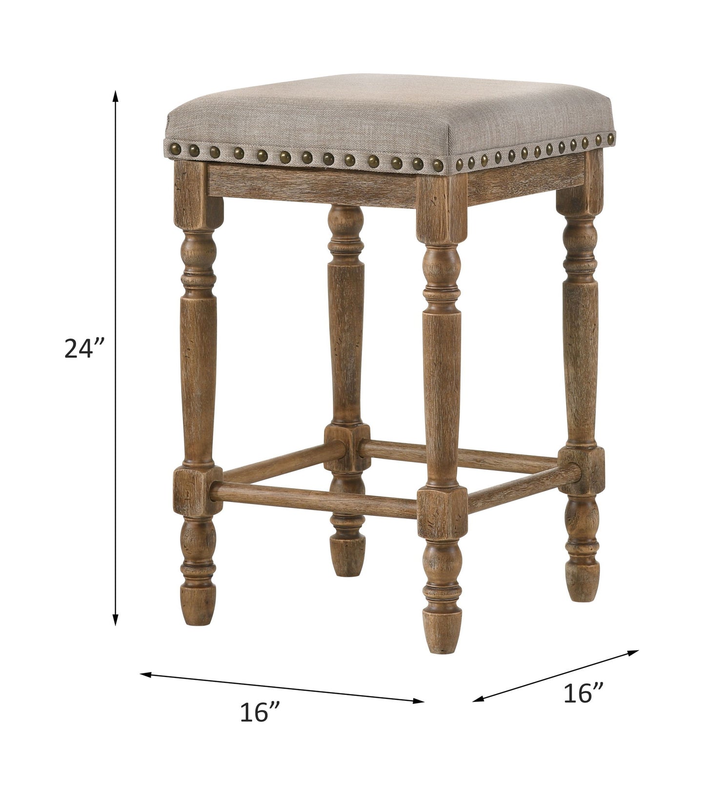 Farsiris - Weathered Counter Height Stool (Set 2) - Beige Acme