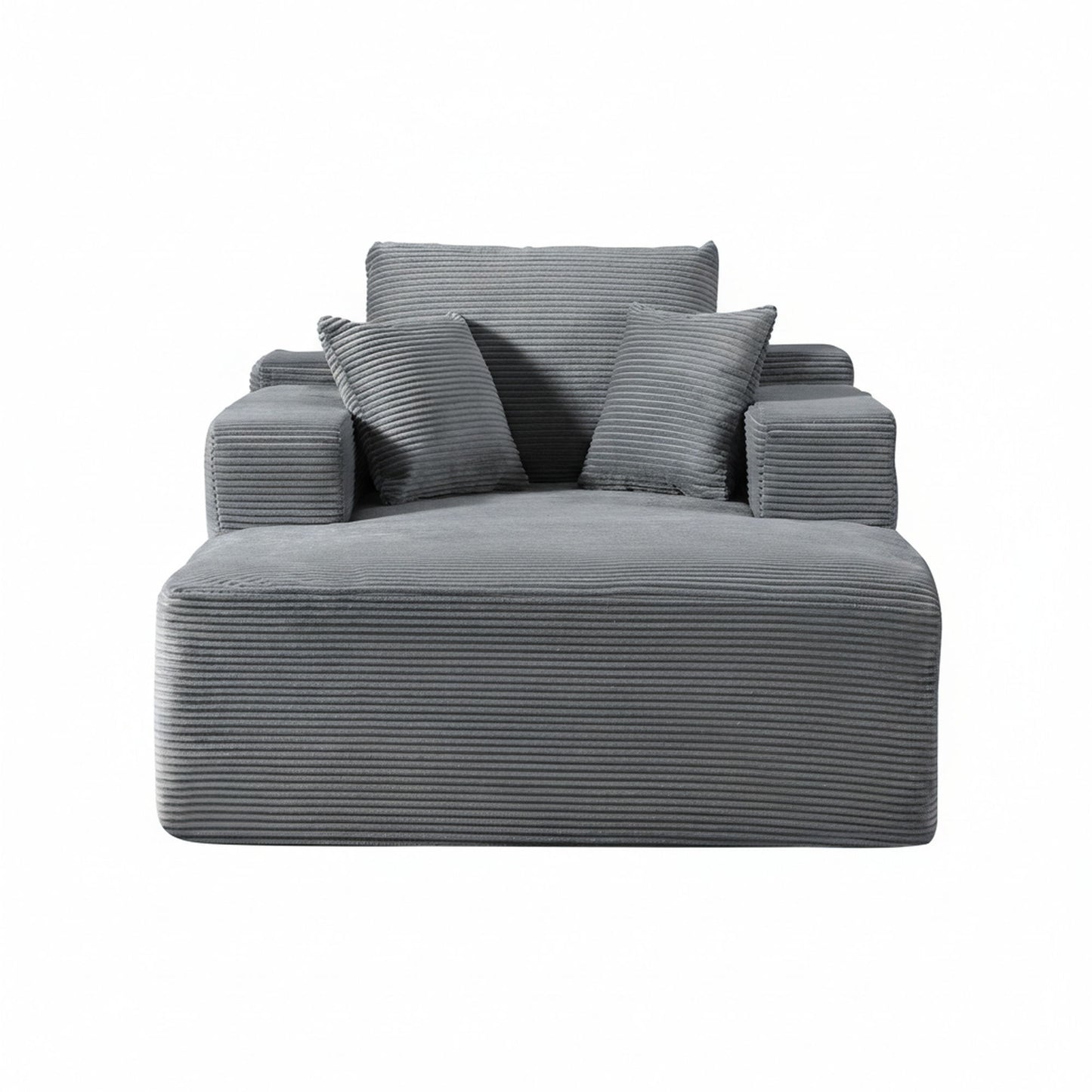 Convertible Chaise Lounge Chair With Wide Armrest & Throw Pillows US Pride